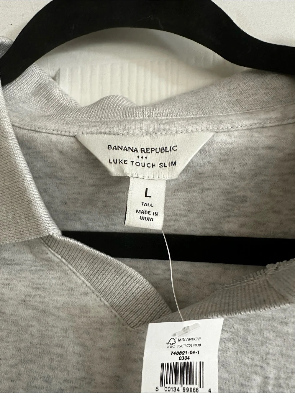 Banana Republic Light Gray Heather Polo Shirt